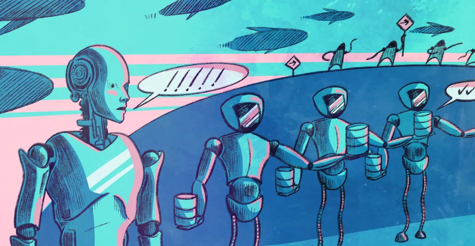 Multiple AI agents coordinating across Sprites